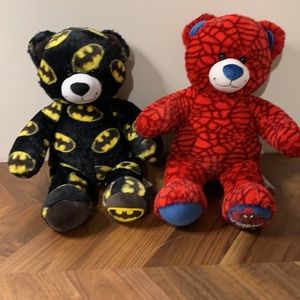 Rare allover Batman logo build a bear. Rare allover Spiderman logo build a bear
